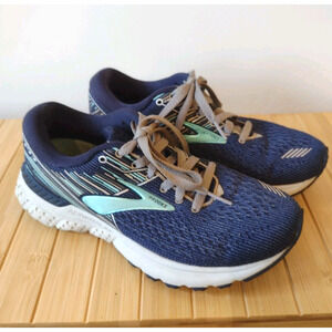 Brooks Adrenaline GTS 19 Navy/teal running/walking shoes women's 6.5 comfort